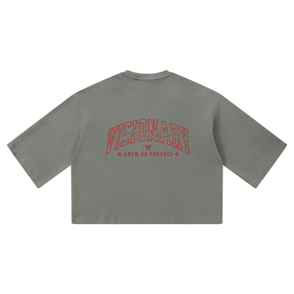 Unisex Waffle Boxy T-Shirt/Mayor Rosa