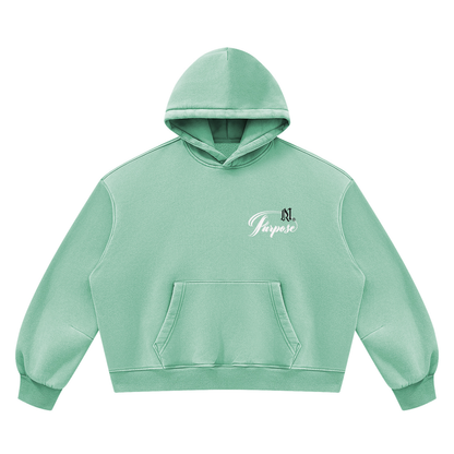 Unisex Vintage Wash Boxy Fleece Hoodie/MayorRosa