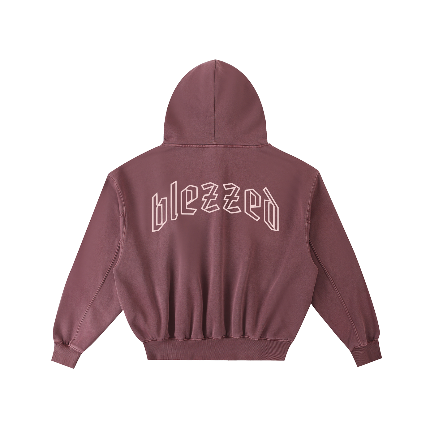 Frayed Enzyme Washed Fleece Hoodie