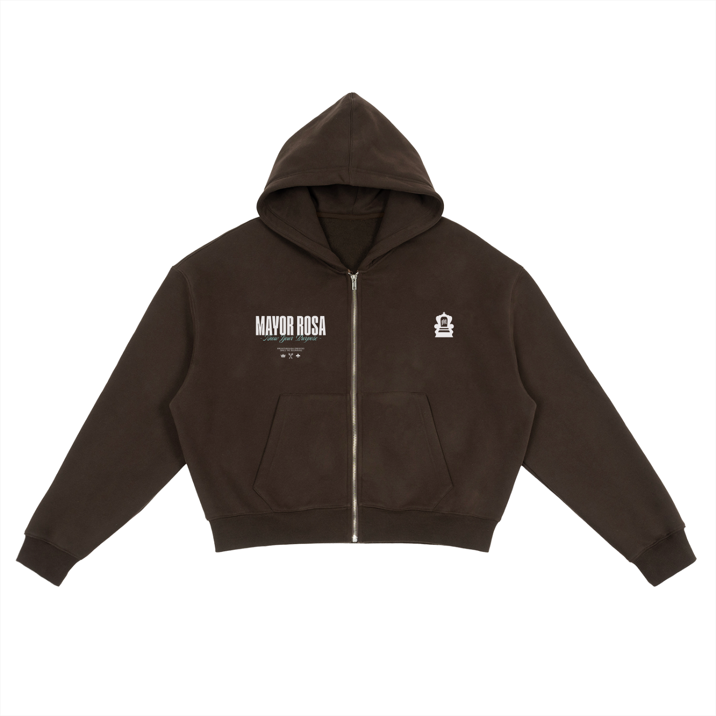 mayorrosa,cotton,knowyourpurpose,brown,black,hoodie