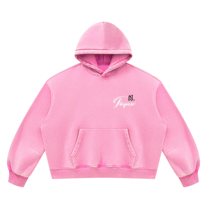 Unisex Vintage Wash Boxy Fleece Hoodie/MayorRosa