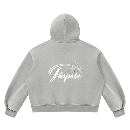 Unisex Vintage Wash Boxy Fleece Hoodie/MayorRosa