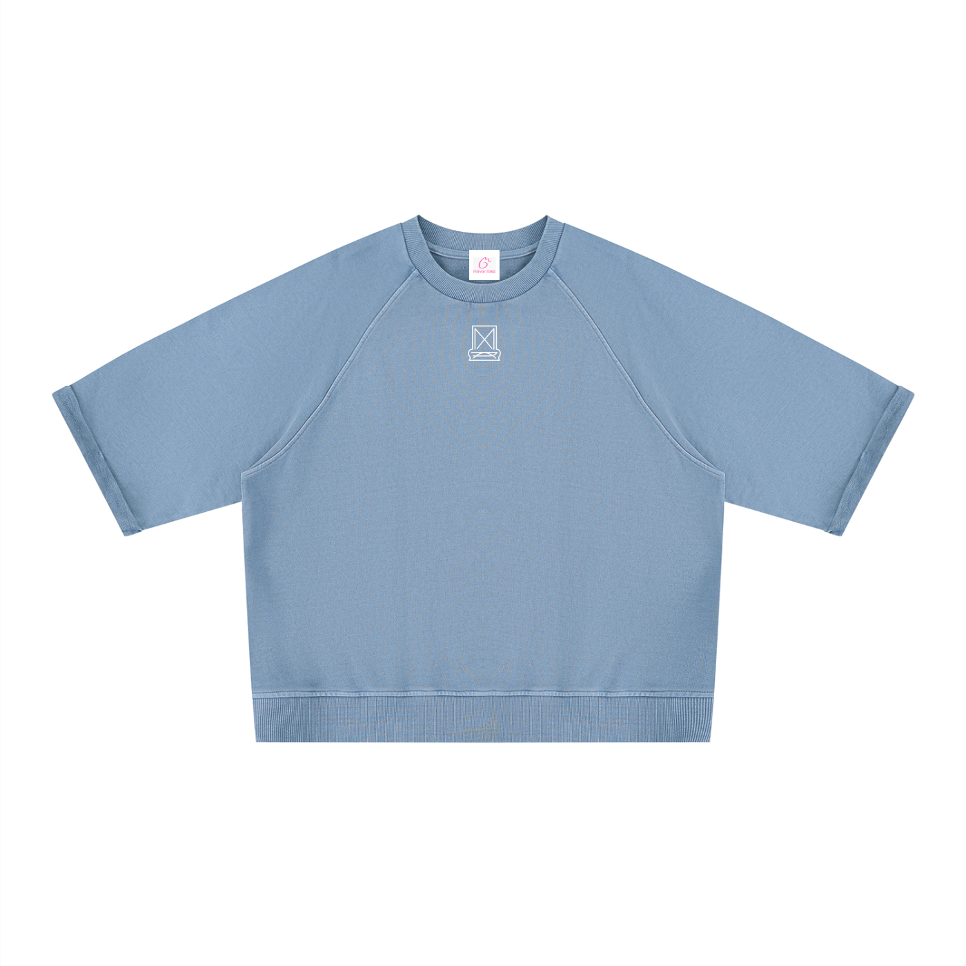 Unisex Vintage Wash Boxy Short Sleeve Sweatshirt/Mayor Rosa