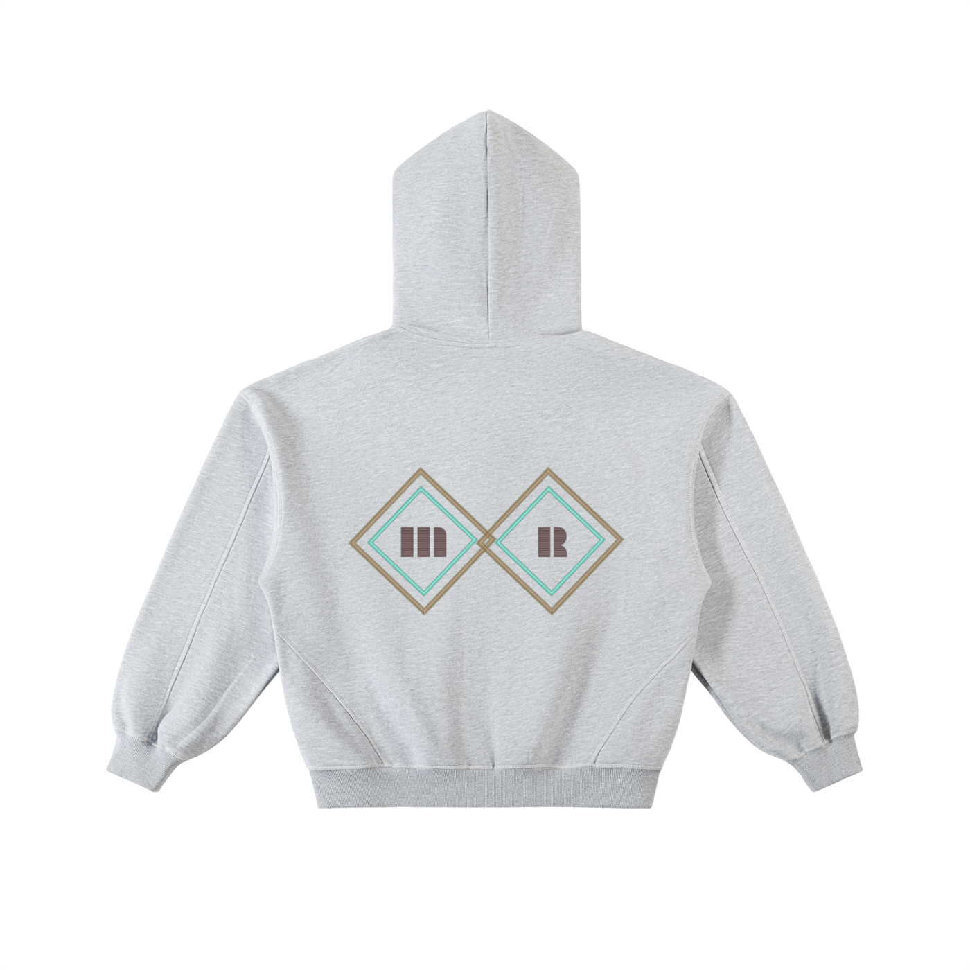 Contrast-Stitched Boxy Fleece Zip Hoodie