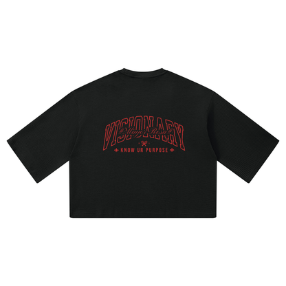 Unisex Waffle Boxy T-Shirt/Mayor Rosa