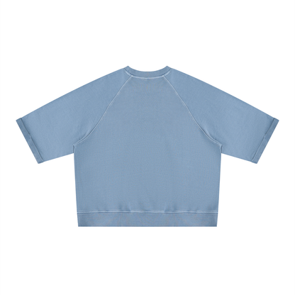 Unisex Vintage Wash Boxy Short Sleeve Sweatshirt/Mayor Rosa
