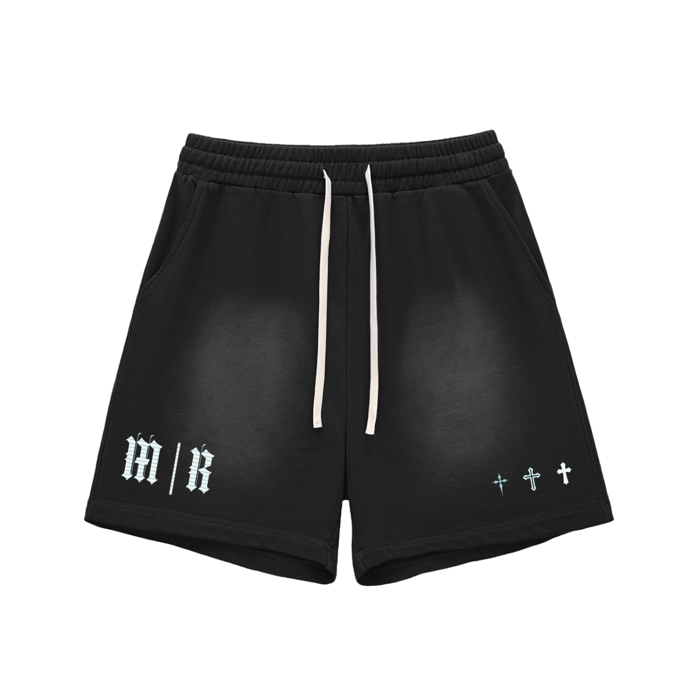 Sun Fade Raw Edge Cotton Shorts