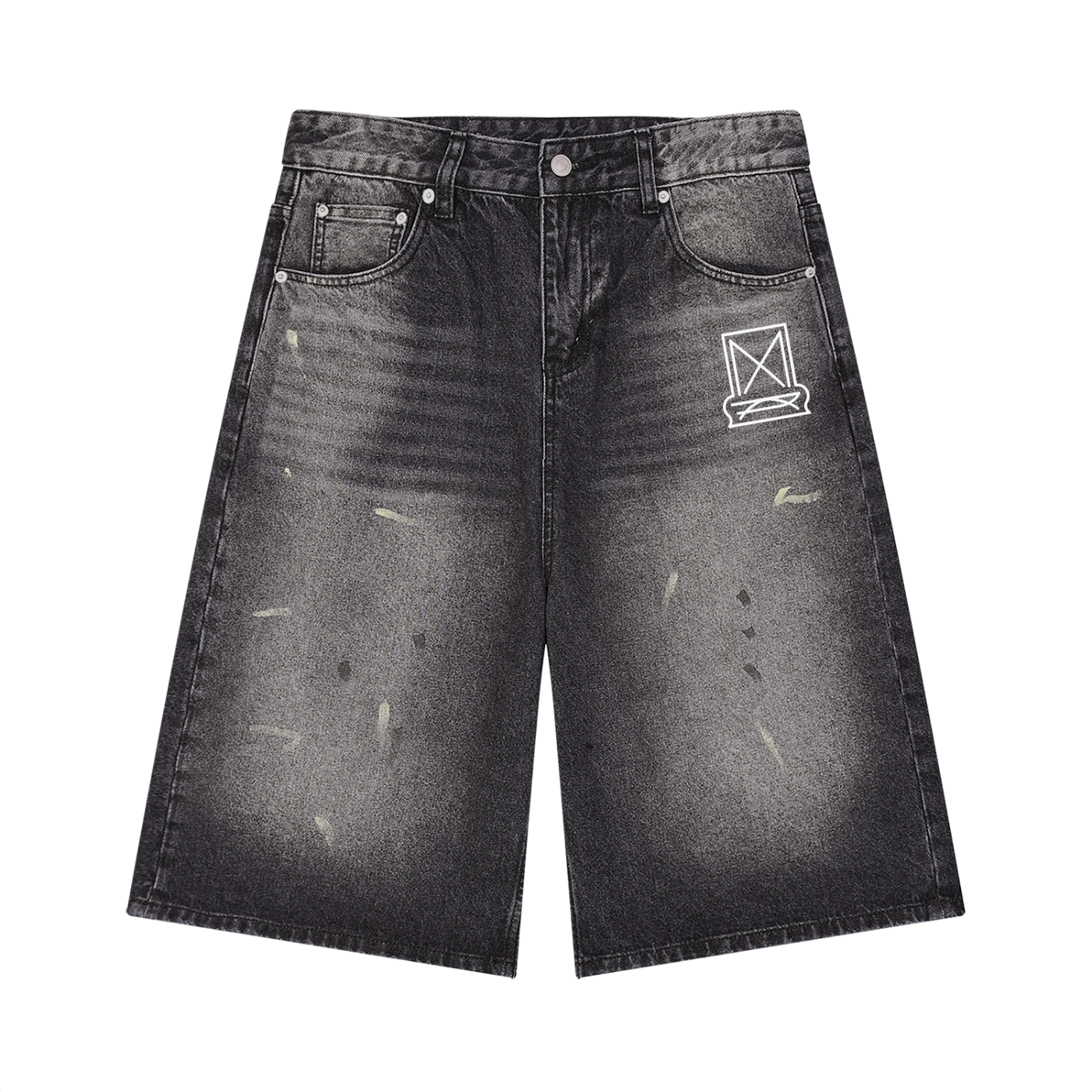Men’s Vintage Wash Wide Leg Denim Shorts/Mayor Rosa