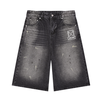 Men’s Vintage Wash Wide Leg Denim Shorts/Mayor Rosa