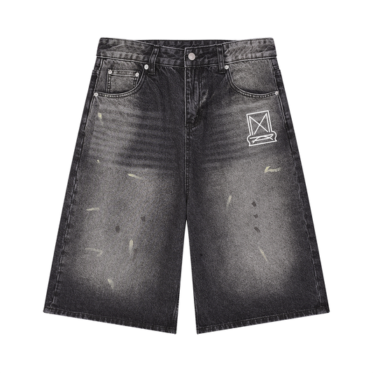 Men’s Vintage Wash Wide Leg Denim Shorts/Mayor Rosa