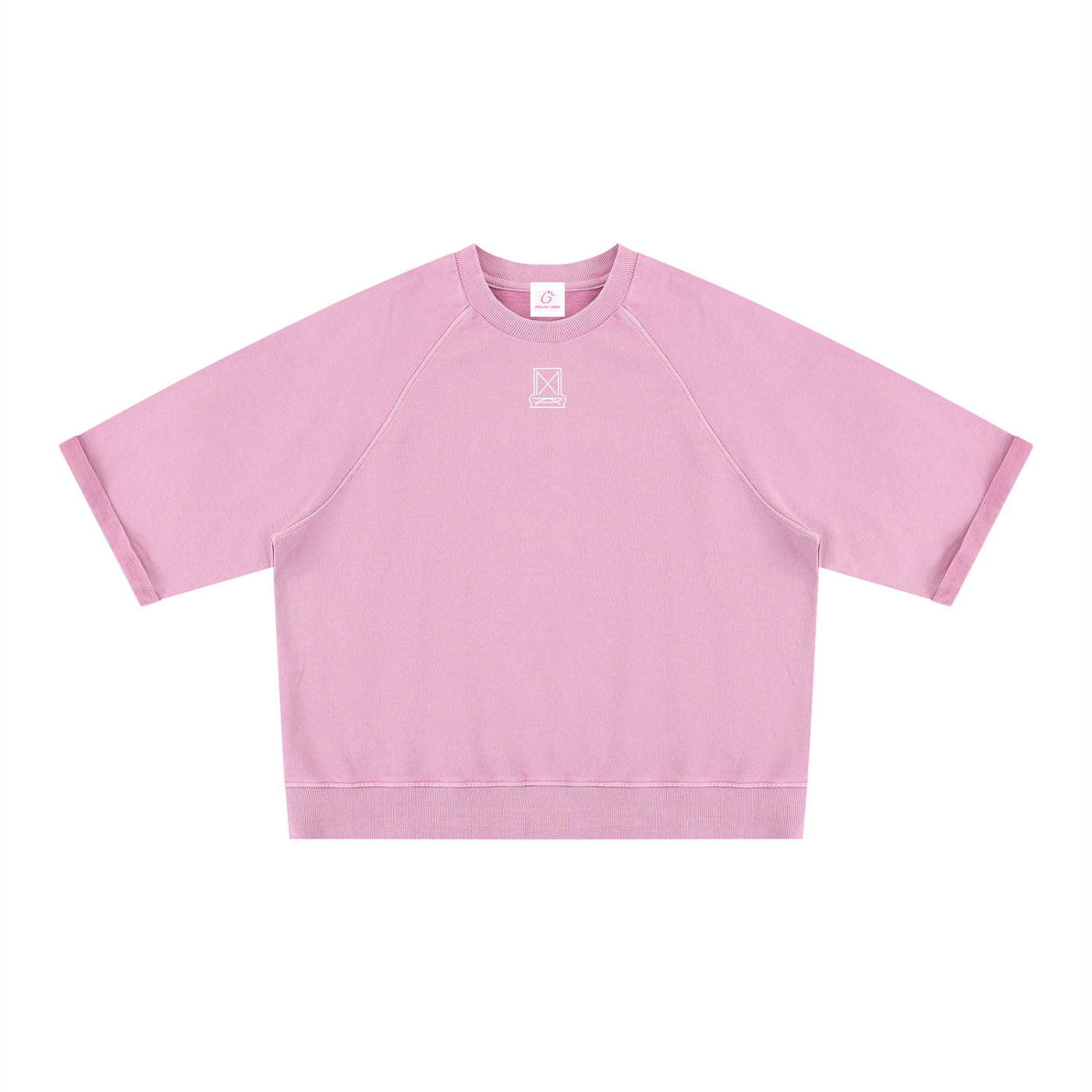 Unisex Vintage Wash Boxy Short Sleeve Sweatshirt/Mayor Rosa