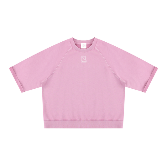 Unisex Vintage Wash Boxy Short Sleeve Sweatshirt/Mayor Rosa