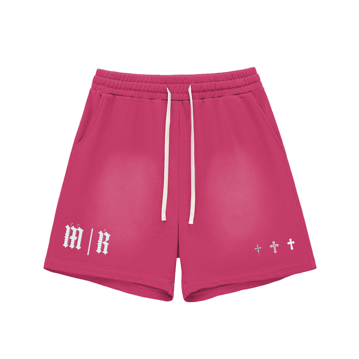 Sun Fade Raw Edge Cotton Shorts