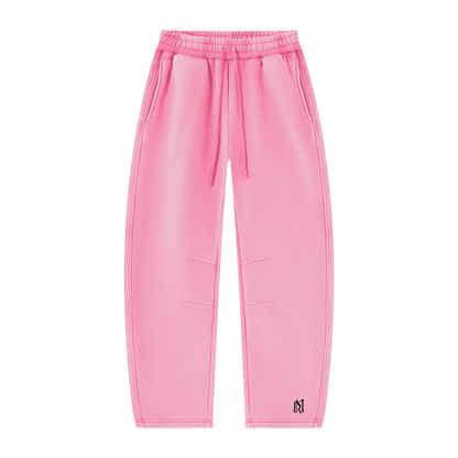 Unisex Vintage Wash Barrel Leg Fleece Sweatpants/MayorRosa