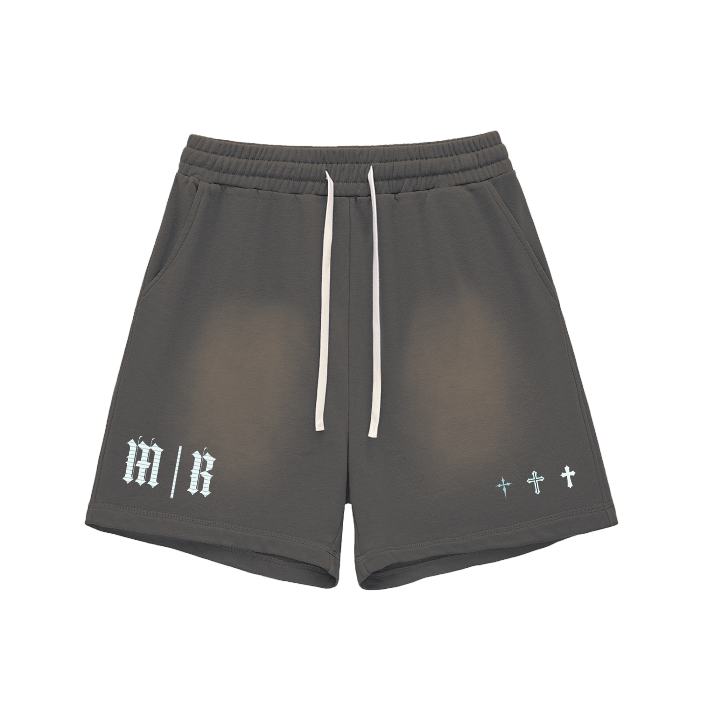 Sun Fade Raw Edge Cotton Shorts