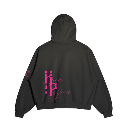 Know Ur Purpose - Sun Faded  Ripped Hoodie/Mayor Rosa