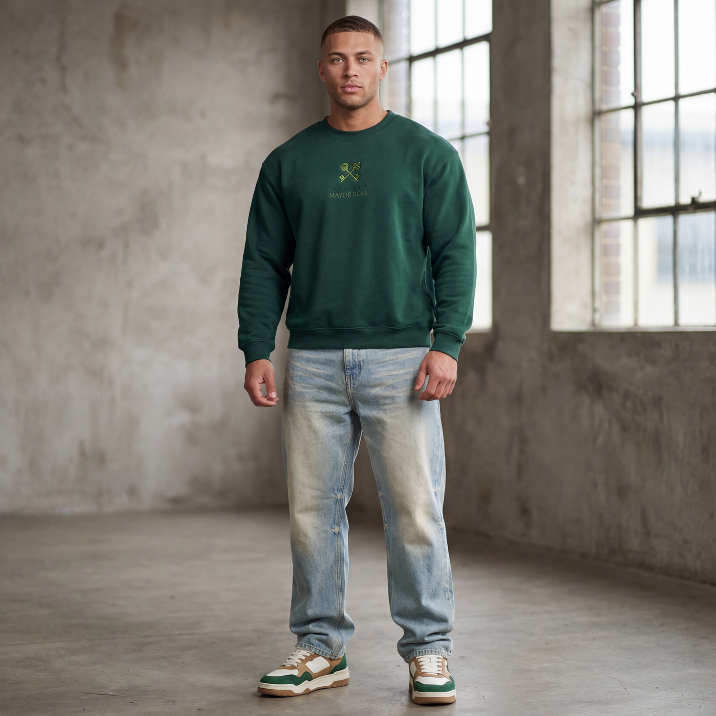 Sun Fade Raw Hem Denim Jeans/MayorRosa