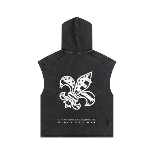 Snow Washed Boxy Hooded Tank Top