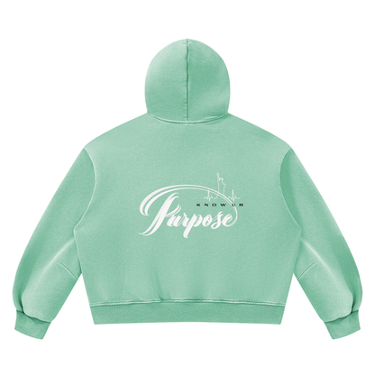 Unisex Vintage Wash Boxy Fleece Hoodie/MayorRosa