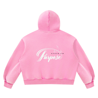 Unisex Vintage Wash Boxy Fleece Hoodie/MayorRosa