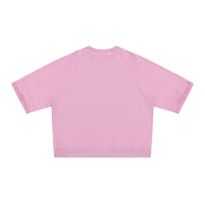 Unisex Vintage Wash Boxy Short Sleeve Sweatshirt/Mayor Rosa