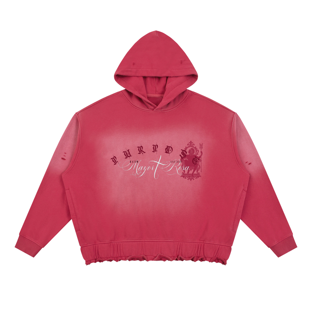 Unisex Sunfade Ripped Boxy Hoodie/MayorRosa