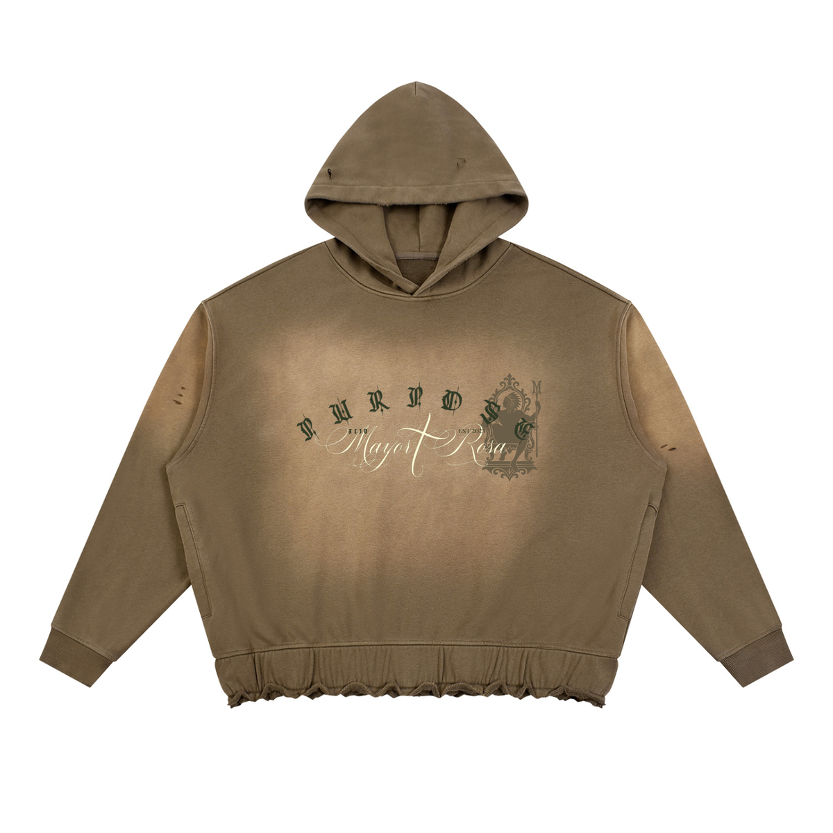 Unisex Sunfade Ripped Boxy Hoodie/MayorRosa