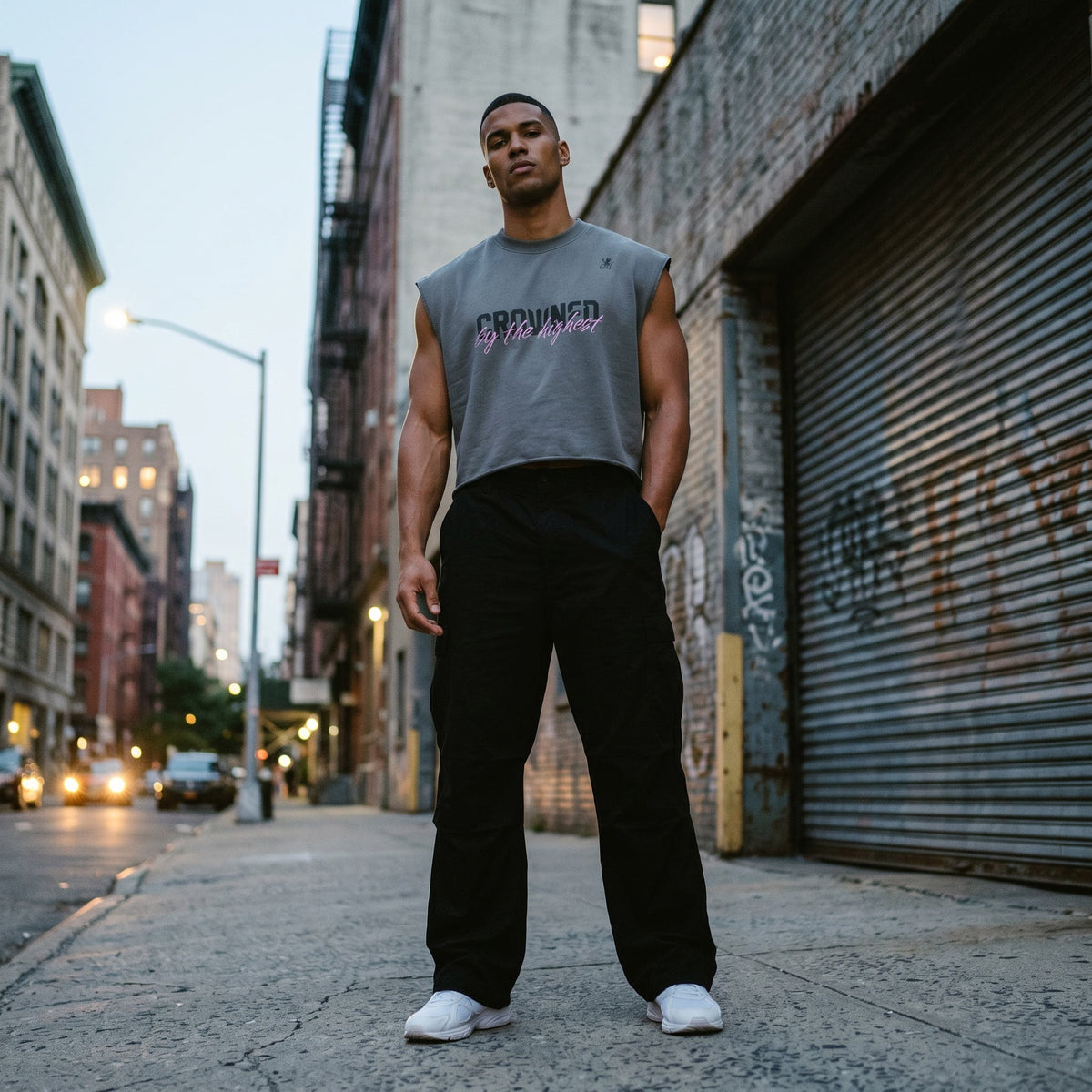French Terry Boxy Tank Top/Mayor Rosa