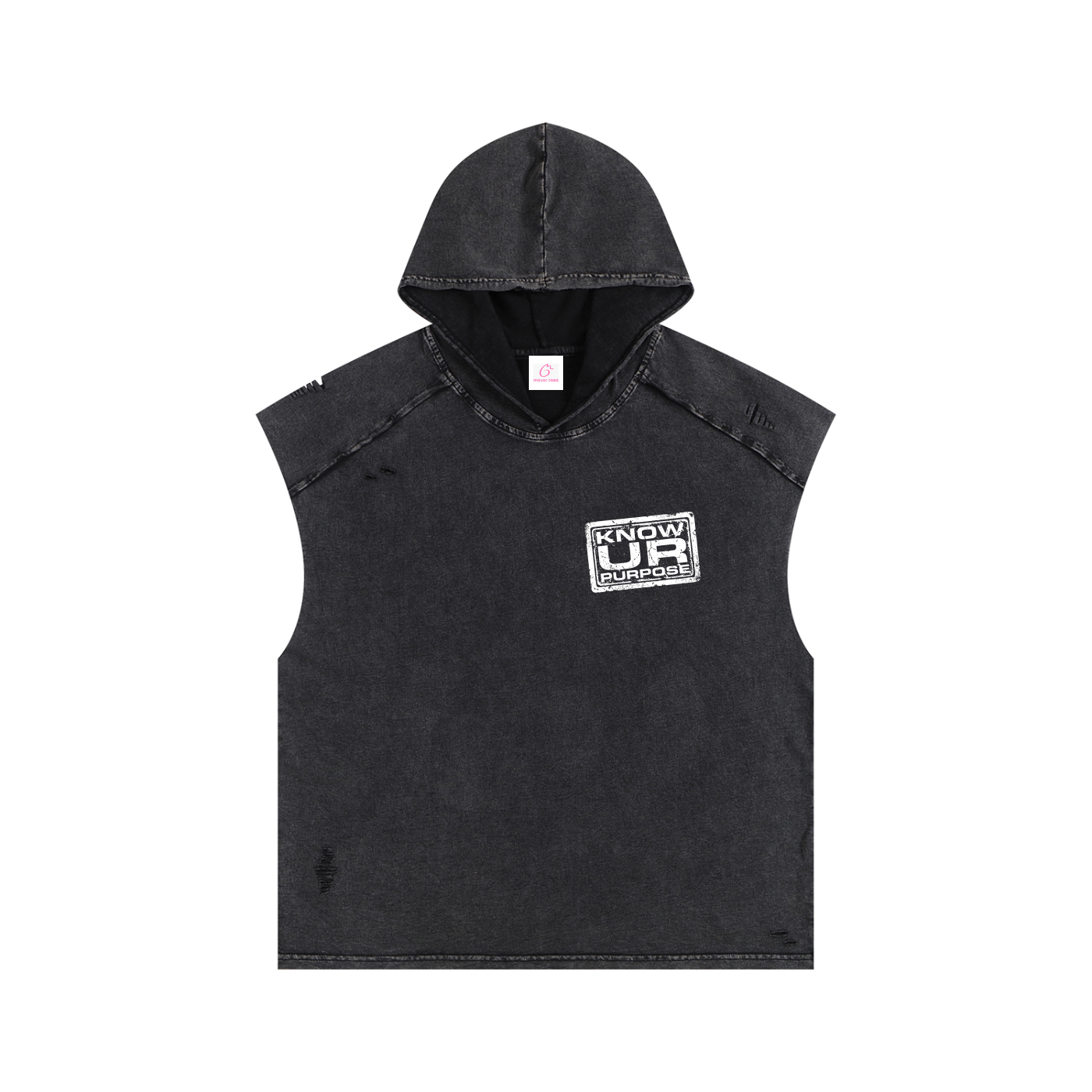 Snow Washed Boxy Hooded Tank Top