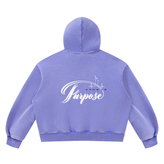 Unisex Vintage Wash Boxy Fleece Hoodie/MayorRosa