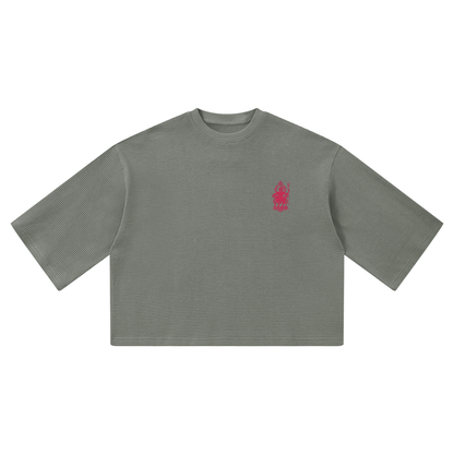 Unisex Waffle Boxy T-Shirt/Mayor Rosa