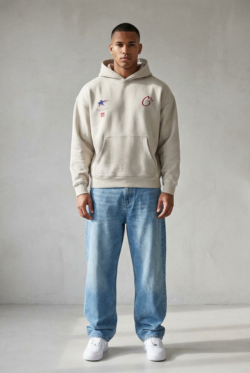 Snow Wash Fleece Oversize Hoodie