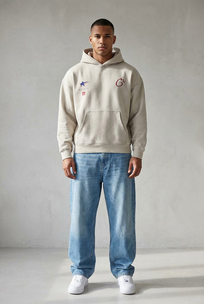 Snow Wash Fleece Oversize Hoodie