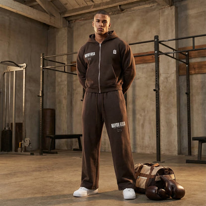 Fleece Zip-Up Boxy Hoodie/Mayor Rosa