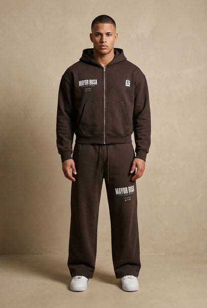 Fleece Zip-Up Boxy Hoodie/Mayor Rosa