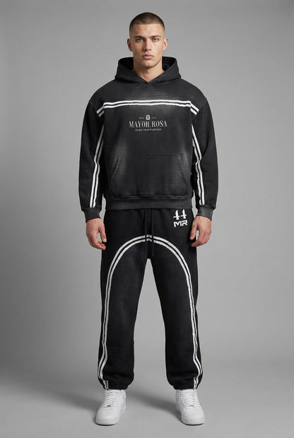 Sun Fade Contrast Tape Fleece Jogged Sweatpants