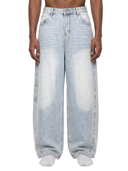 Men's Vintage Wash Sunfade Barrel Leg Jeans