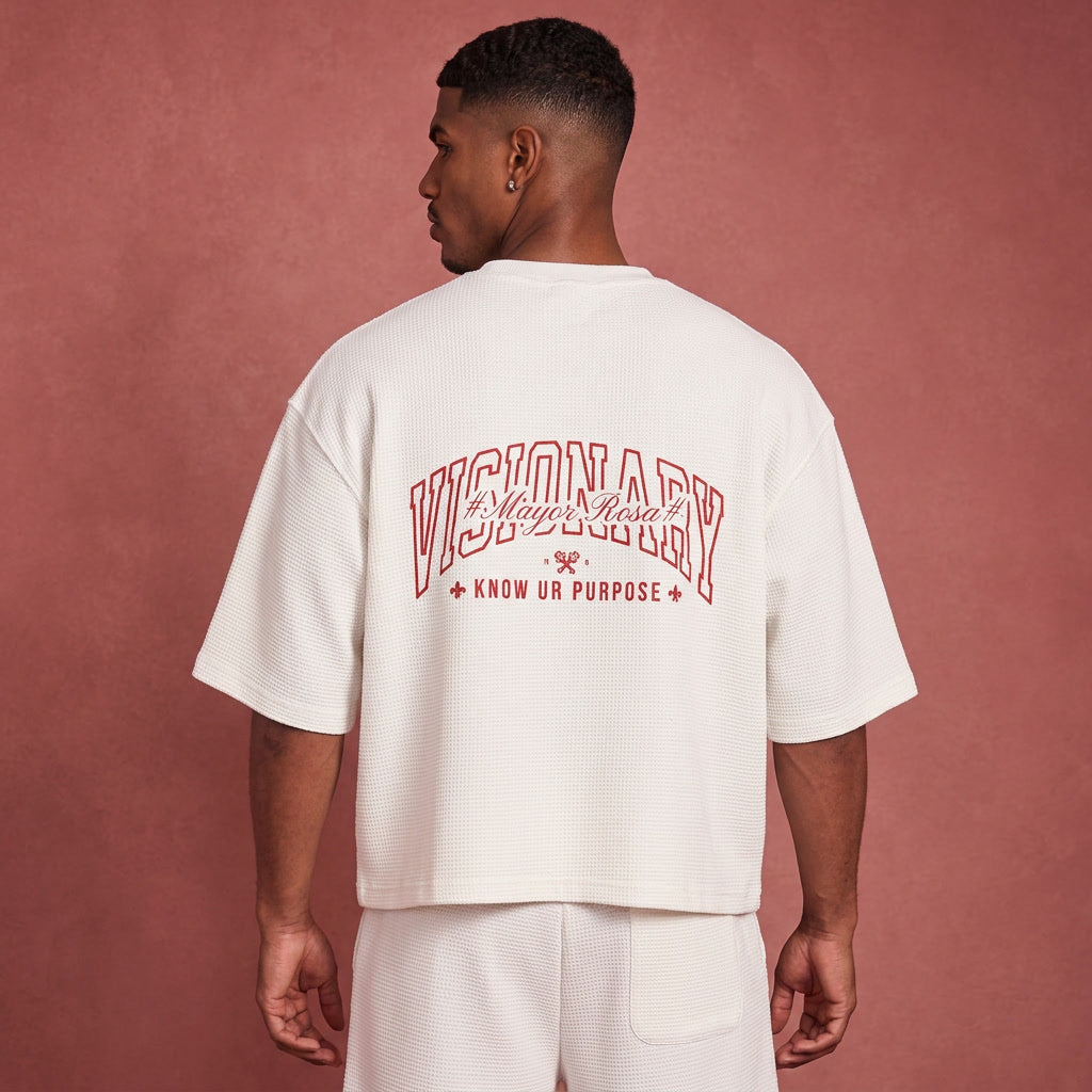 Unisex Waffle Boxy T-Shirt/Mayor Rosa