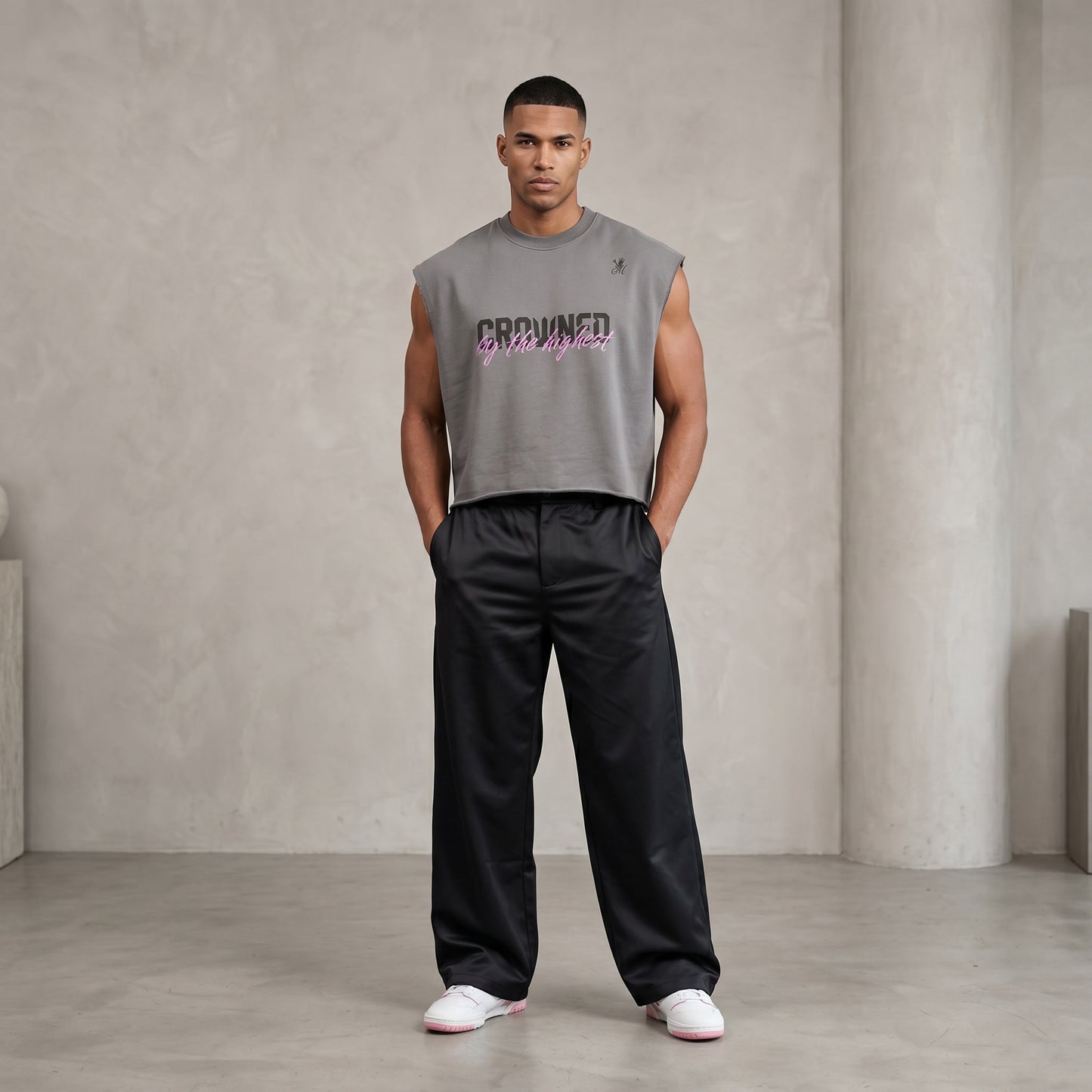 French Terry Boxy Tank Top/Mayor Rosa