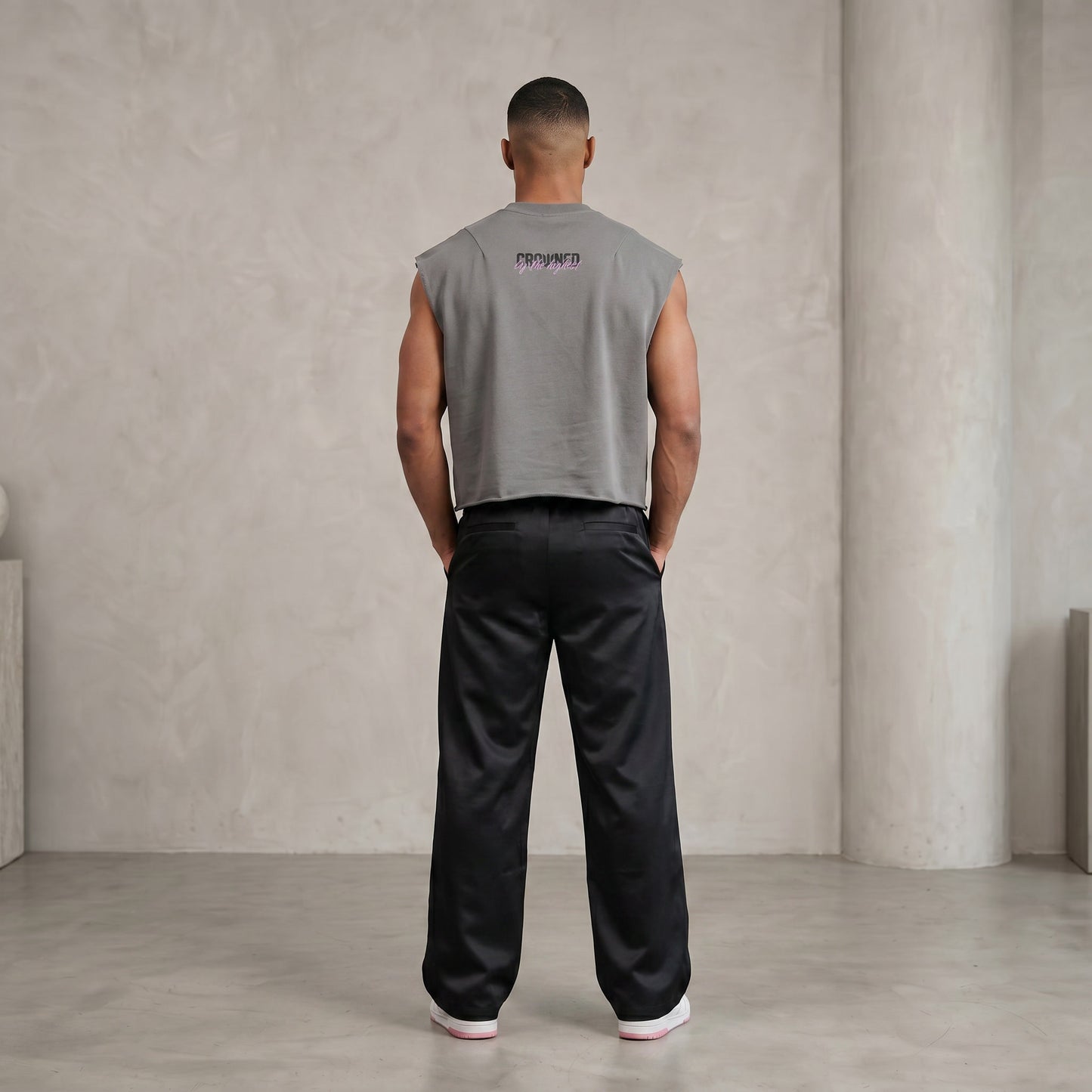 French Terry Boxy Tank Top/Mayor Rosa